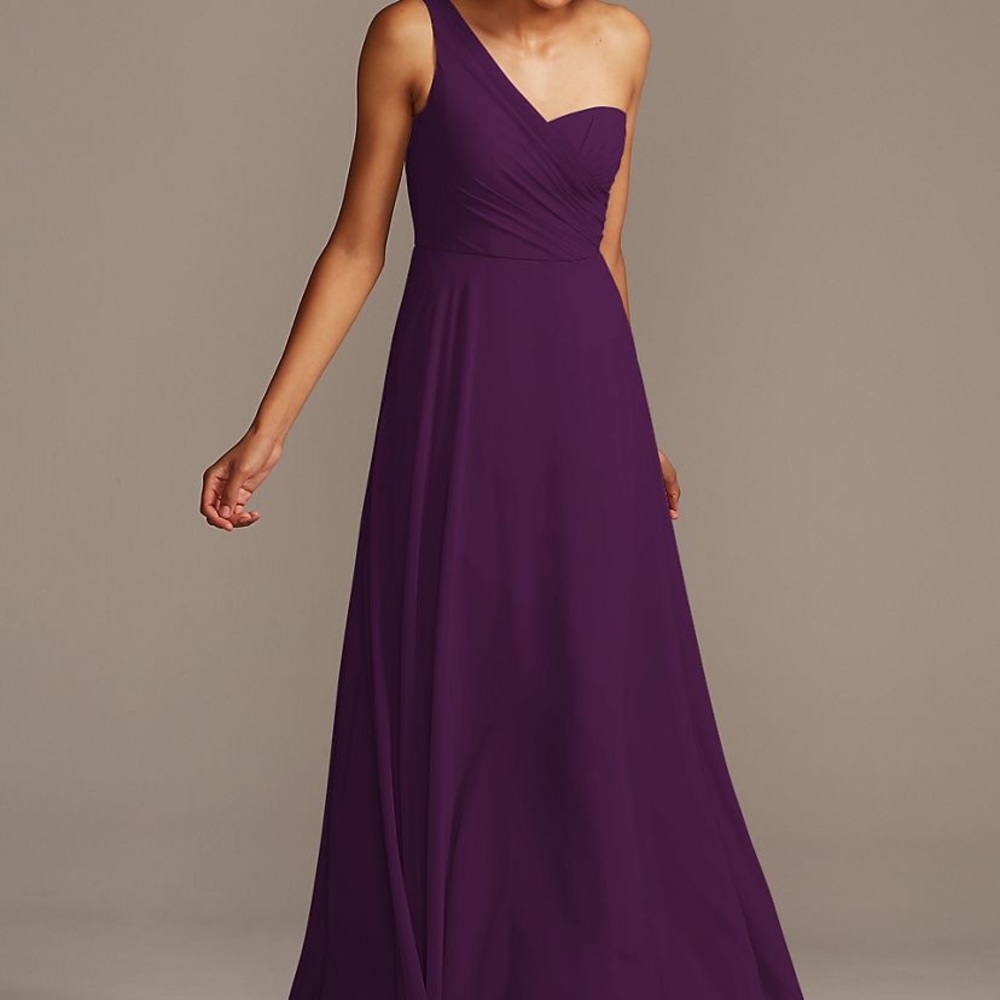 Plum David’s Bridal bridesmaids gown size 8